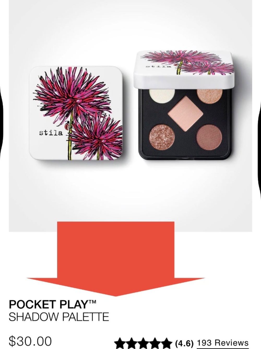 NWT & NIB Stila Pocket Play Pretty Petal Shadow Palette Floral Eye Makeup - Picture 2 of 6
